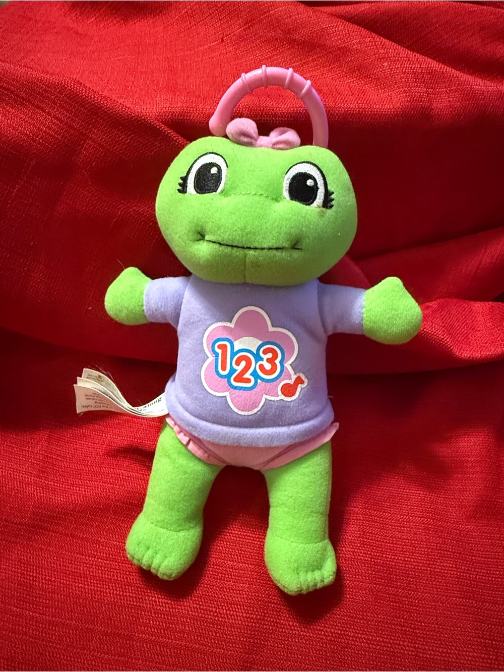 Plush Learning Frog Toy for Toddlers - Green & Purple
